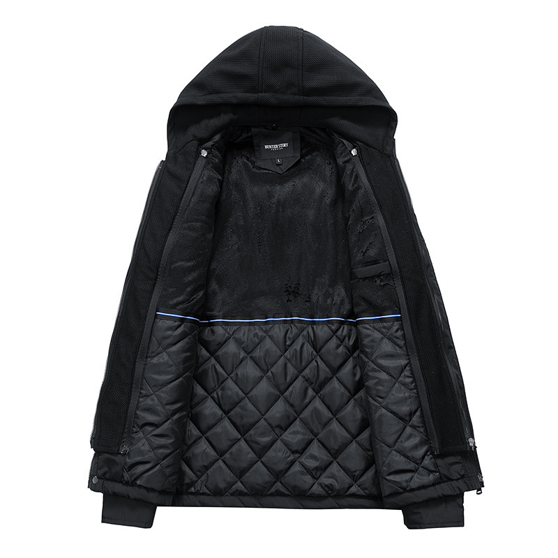 GorgeousBen Men's winter hooded detachable inner liner workwear jacket men's retro outdoor American tough guy trendy men's clothing.