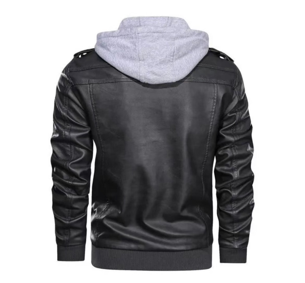 GorgeousBen 2025 Leather jacket men's slim zipper jacket autumn men's leather jacket black casual trend.