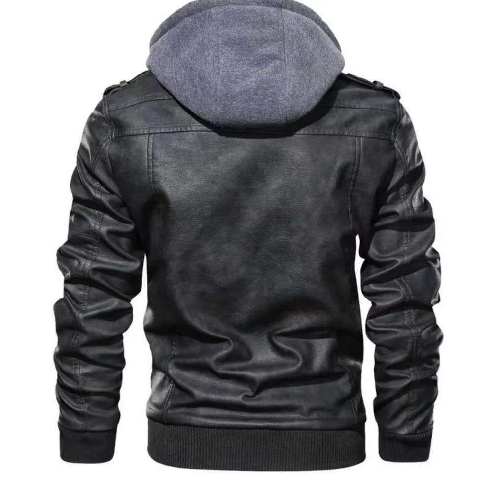 GorgeousBen 2025 Leather jacket men's slim zipper jacket autumn men's leather jacket black casual trend.