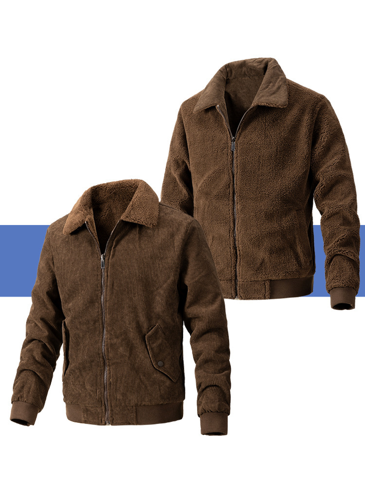 GorgeousBen 2025  Men's double-sided velvet jacket, baseball jacket, casual jacket, men's fashion trend.