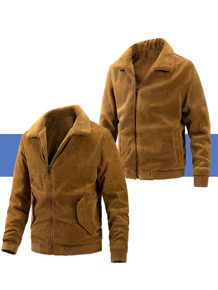GorgeousBen 2025  Men's double-sided velvet jacket, baseball jacket, casual jacket, men's fashion trend.