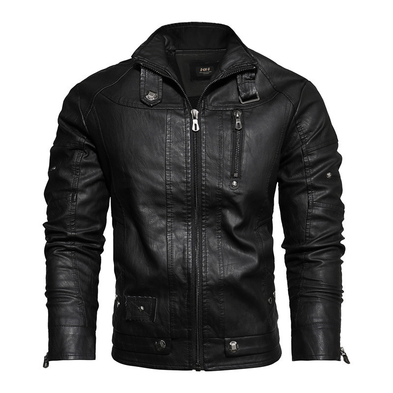 GorgeousBen2025  Men's leather jacket, motorcycle jacket with fleece.