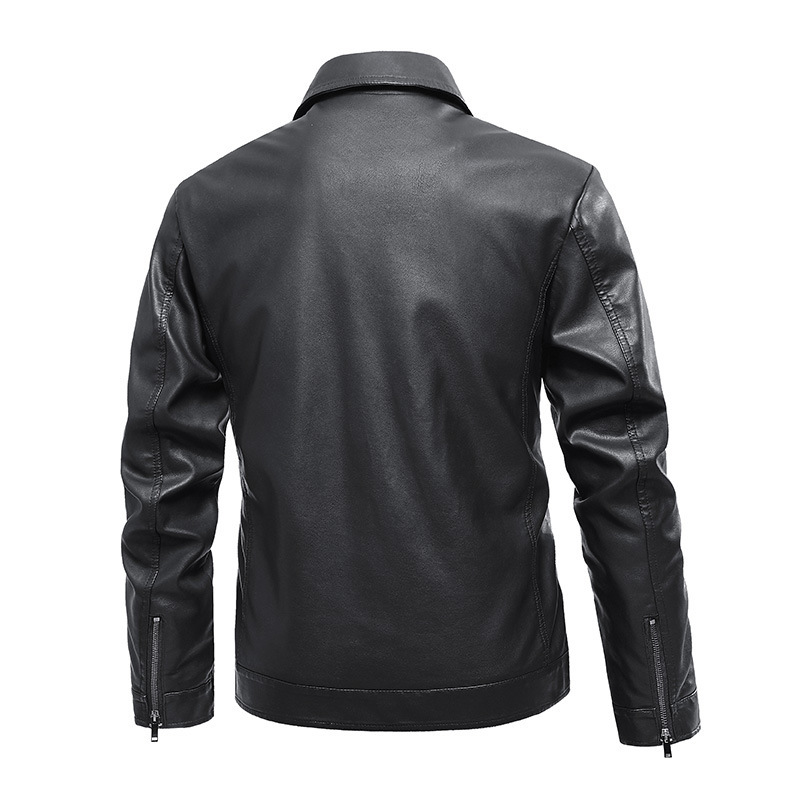 GorgeousBen  Men's motorcycle PU leather jacket men's coat spring and autumn fashion lapel casual leather jacket men.