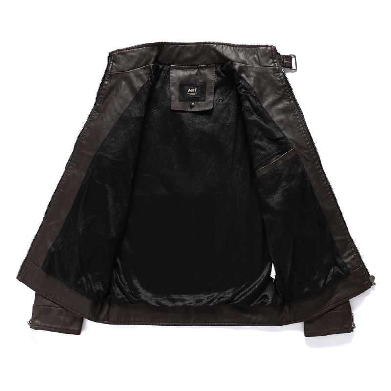 GorgeousBen2025  Men's leather jacket, motorcycle jacket with fleece.