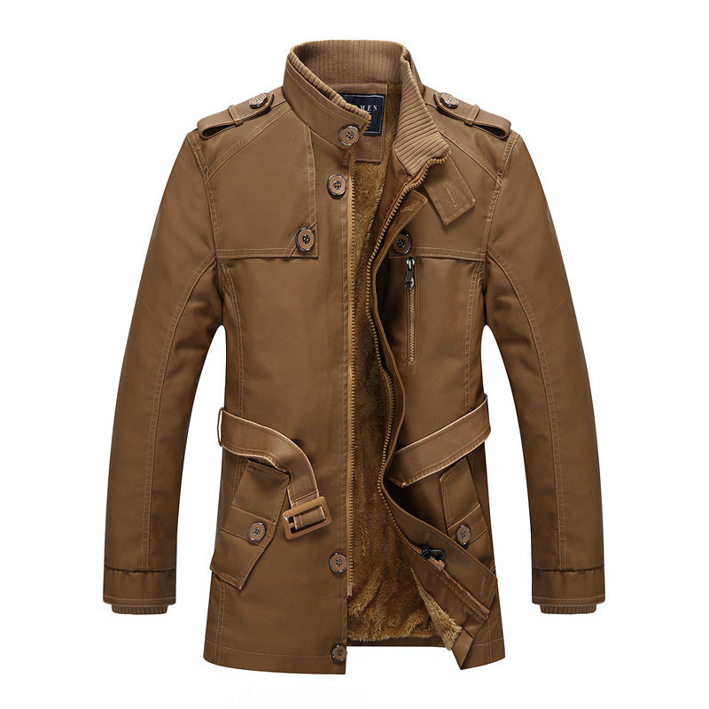 GorgeousBen New men's leather jacket manufacturer direct sales AliExpress men's mid to long washed leather jacket from Europe and America.