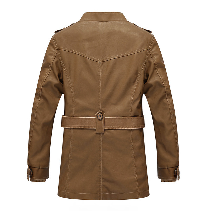 GorgeousBen New men's leather jacket manufacturer direct sales AliExpress men's mid to long washed leather jacket from Europe and America.