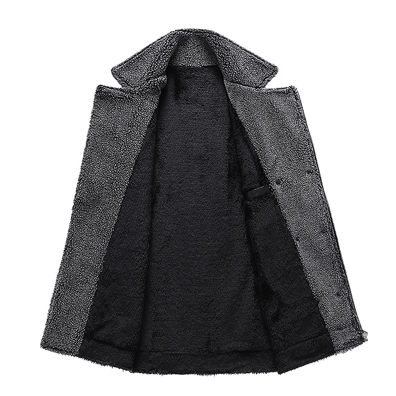 GorgeousBen Autumn and winter new men's leather jacket with thick velvet, fashionable and casual fur one-piece suit collar, youth jacket jacket jacket.