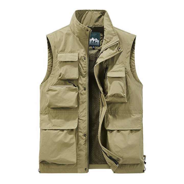 GorgeousBen  Men's Fishing Hiking Outdoor Tank Top with Multiple Pockets, Practical Tactical Tank Top for Men.