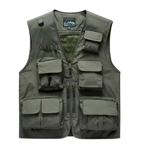 GorgeousBen Men's lightweight photography vest with plus fat size for all seasons casual multi pocket fishing mesh vest.