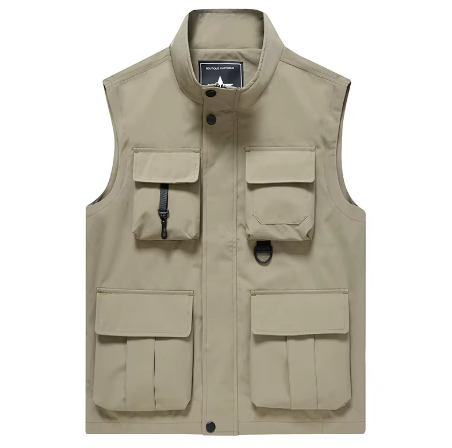 GorgeousBen  Men's workwear sleeveless jacket with multiple pockets, outdoor fishing, photography tactics, soft shell vest.