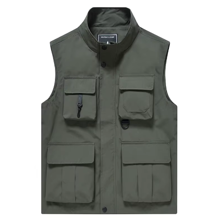 GorgeousBen  Men's workwear sleeveless jacket with multiple pockets, outdoor fishing, photography tactics, soft shell vest.