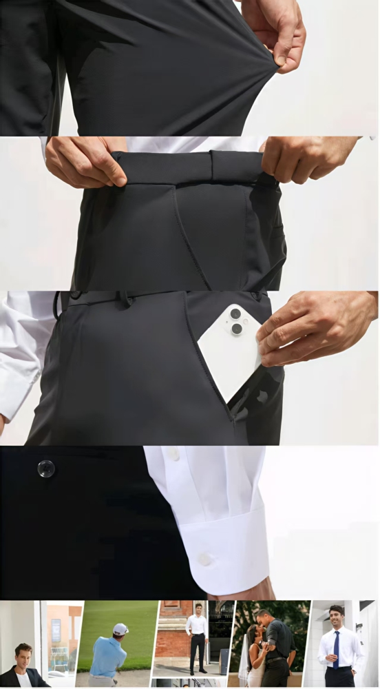 GorgeousBen Men's classic fit flex waist flat front dress pants.
