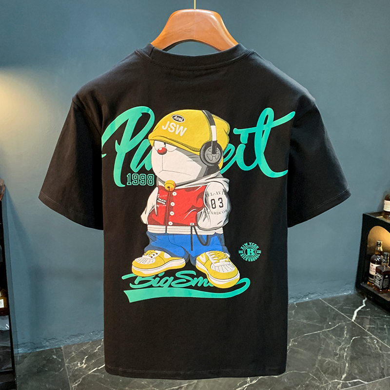 GorgeousBen Anime printed short sleeved T-shirt for men in summer, thin, trendy, comfortable, half sleeved top, loose plus size T-shirt for men.