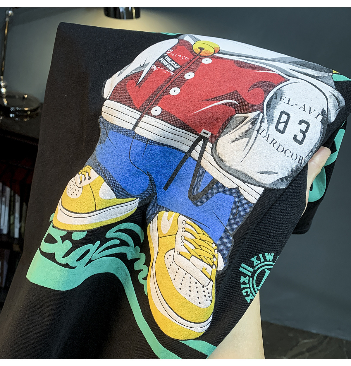 GorgeousBen Anime printed short sleeved T-shirt for men in summer, thin, trendy, comfortable, half sleeved top, loose plus size T-shirt for men.