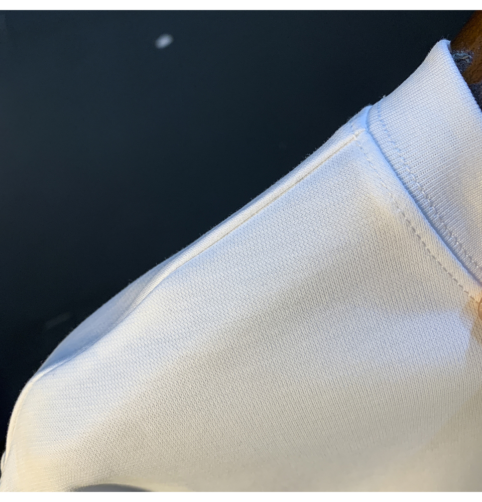 GorgeousBen Summer new short sleeved men's T-shirt loose white printed high-end half sleeved top embroidered hanging heavy weight T-shirt.