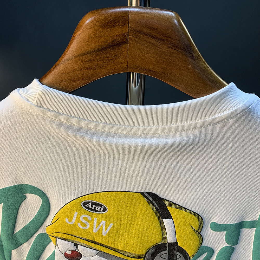 GorgeousBen Dingdang Cat Printed Short Sleeve T-shirt for Men in Summer 2025, Thin, Trendy and Comfortable Top, Round Neck Cartoon T-shirt for Men.