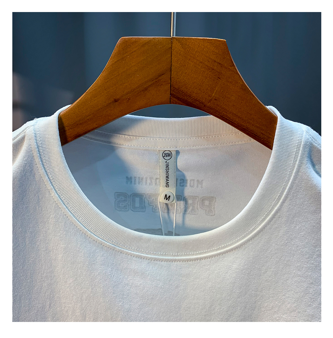 GorgeousBen American heavyweight T-shirt 2025 summer thin Indian print trendy short sleeved round neck versatile men's clothing.