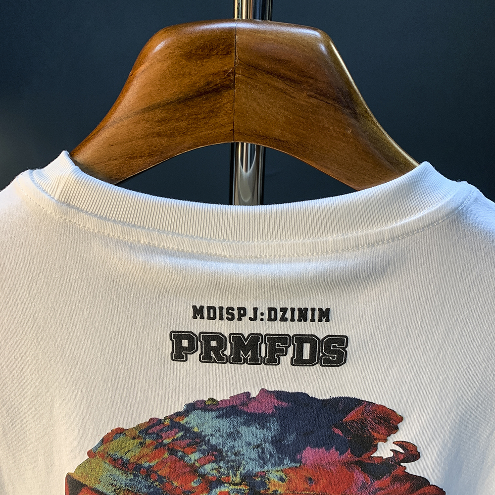 GorgeousBen American heavyweight short sleeved T-shirt for men, 2025 new summer high-end trend, Indian print versatile T-shirt.
