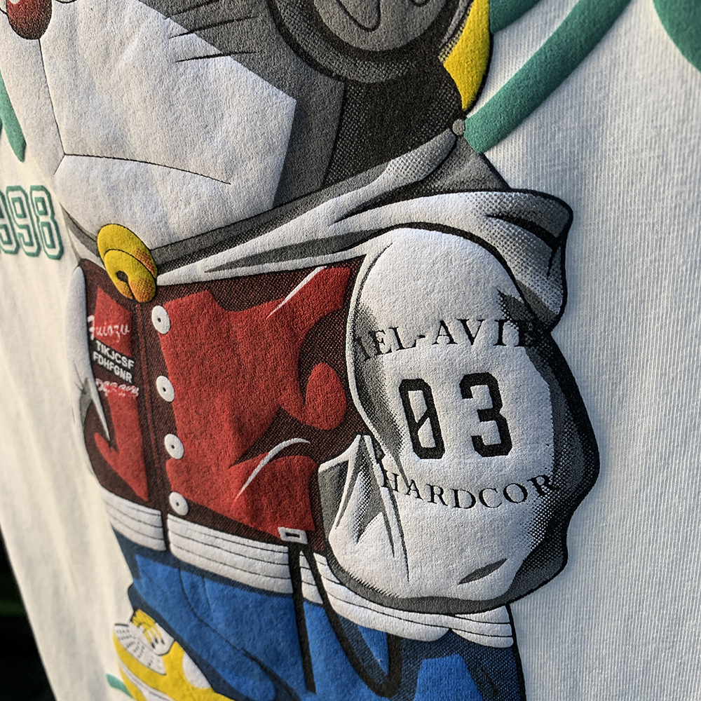 GorgeousBen Dingdang Cat Printed Short Sleeve T-shirt for Men in Summer 2025, Thin, Trendy and Comfortable Top, Round Neck Cartoon T-shirt for Men.