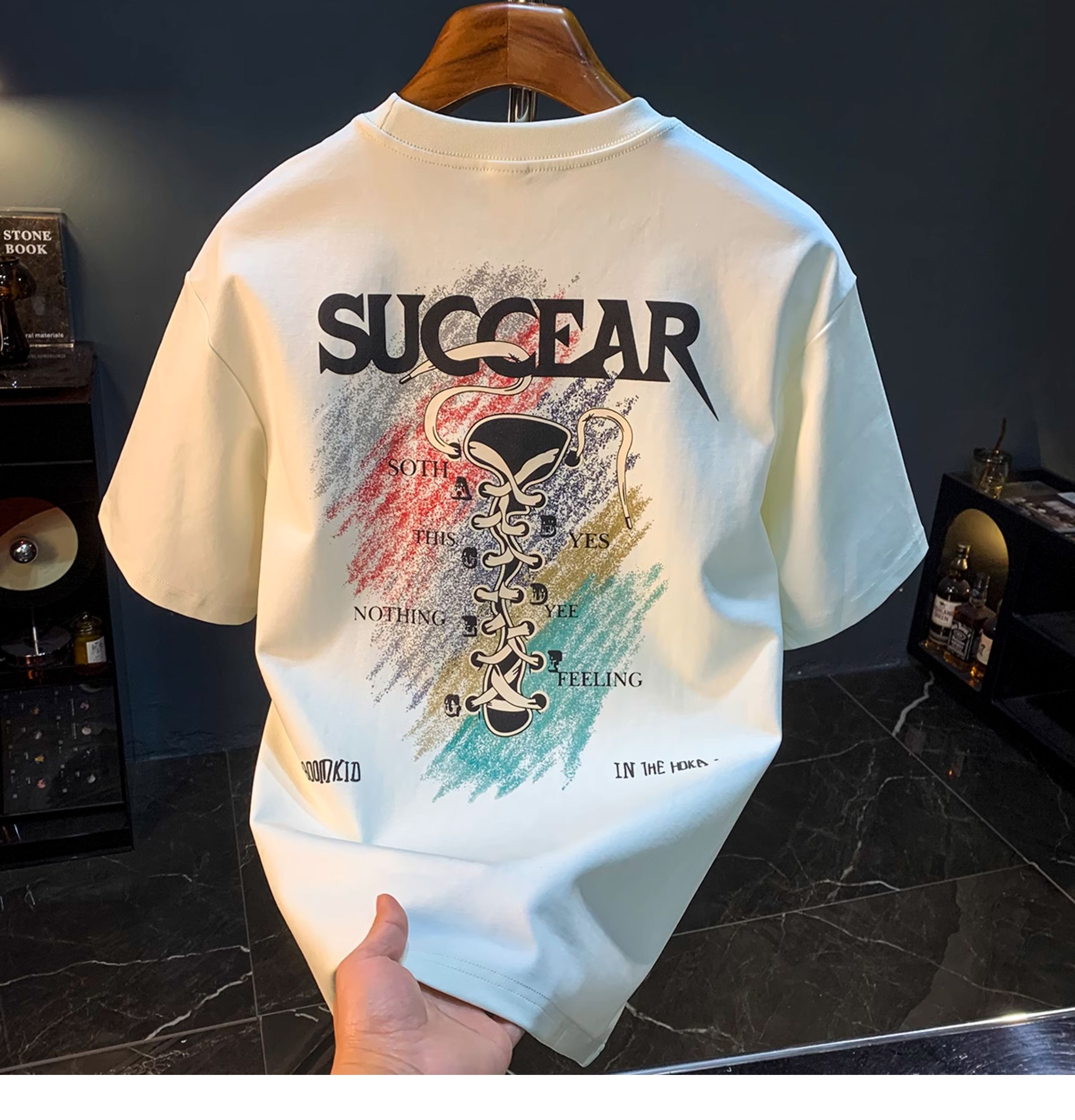 GorgeousBen High count cool T-shirt men's short sleeved summer 2025 new trend three-dimensional dynamic printed loose casual top for men