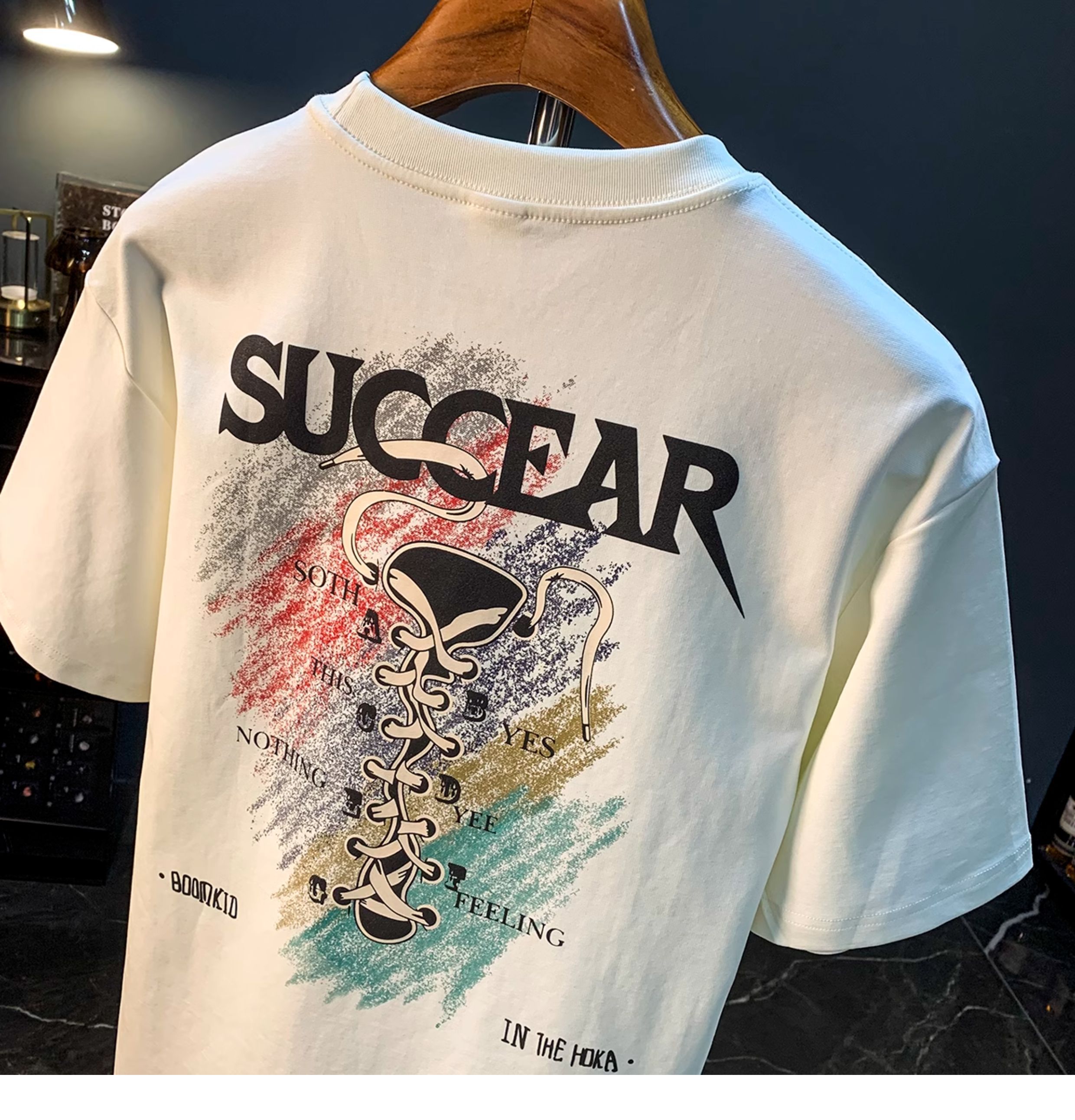 GorgeousBen High count cool T-shirt men's short sleeved summer 2025 new trend three-dimensional dynamic printed loose casual top for men