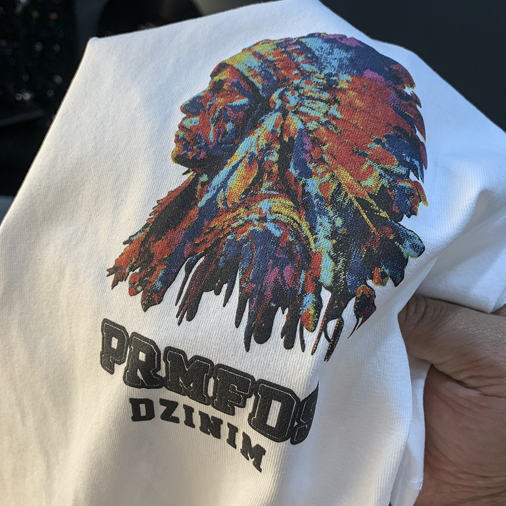 GorgeousBen American heavyweight short sleeved T-shirt for men, 2025 new summer high-end trend, Indian print versatile T-shirt.