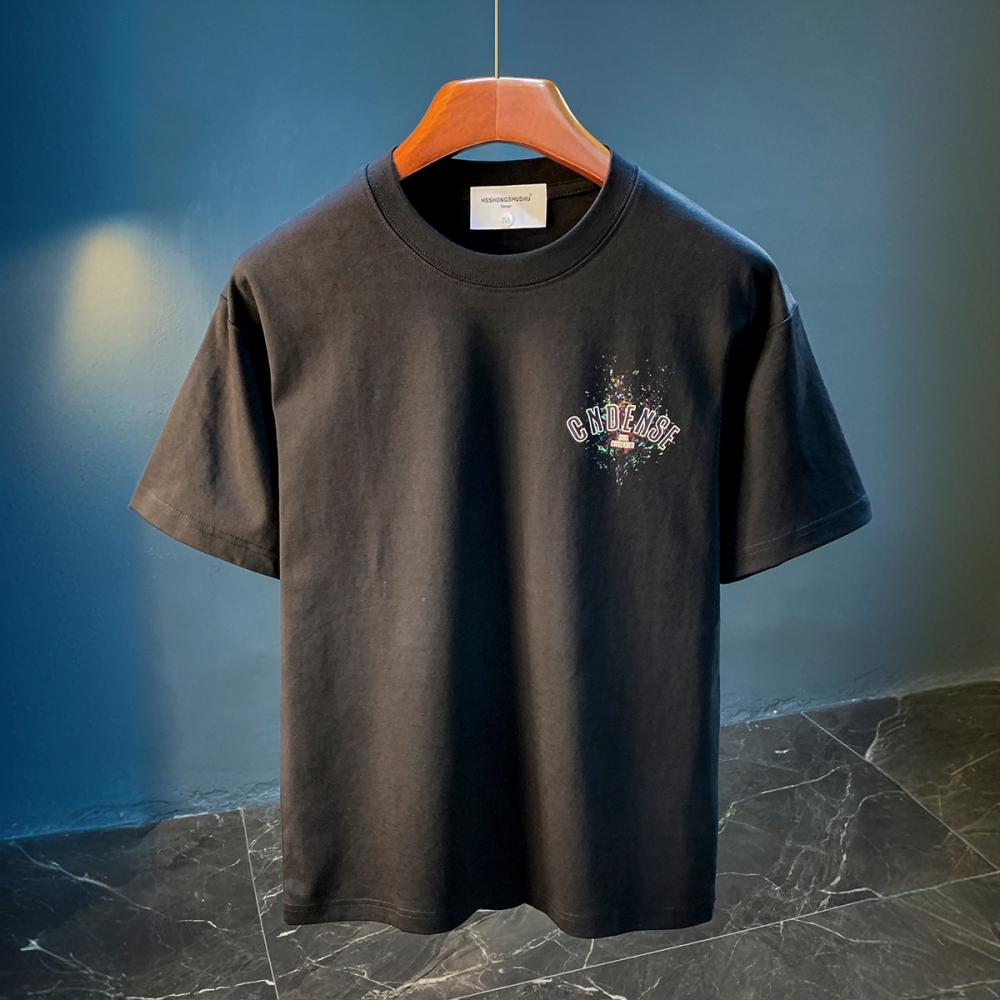 GorgeousBen Summer new graffiti painted loose short sleeved T-shirt for men 2025 thin casual printed half sleeved T-shirt.