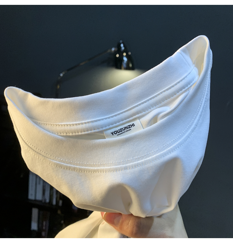 GorgeousBen  American trendy cartoon painted teddy bear embroidered short sleeved T-shirt for men's summer new trendy ins half sleeved round neck top.