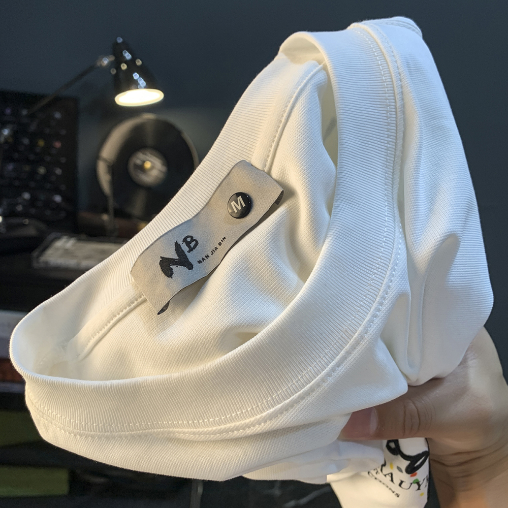 GorgeousBen Mottled butterfly counter high-end pure cotton heavyweight short sleeved T-shirt men's new top loose half sleeved T-shirt men.