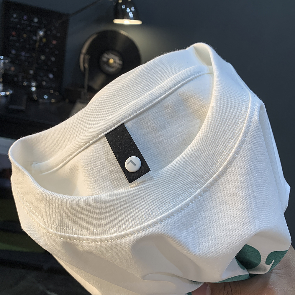 GorgeousBen Thin T-shirt men's summer trendy brand new printed half sleeved shirt, sweat absorbing and breathable round neck short sleeved shirt top.
