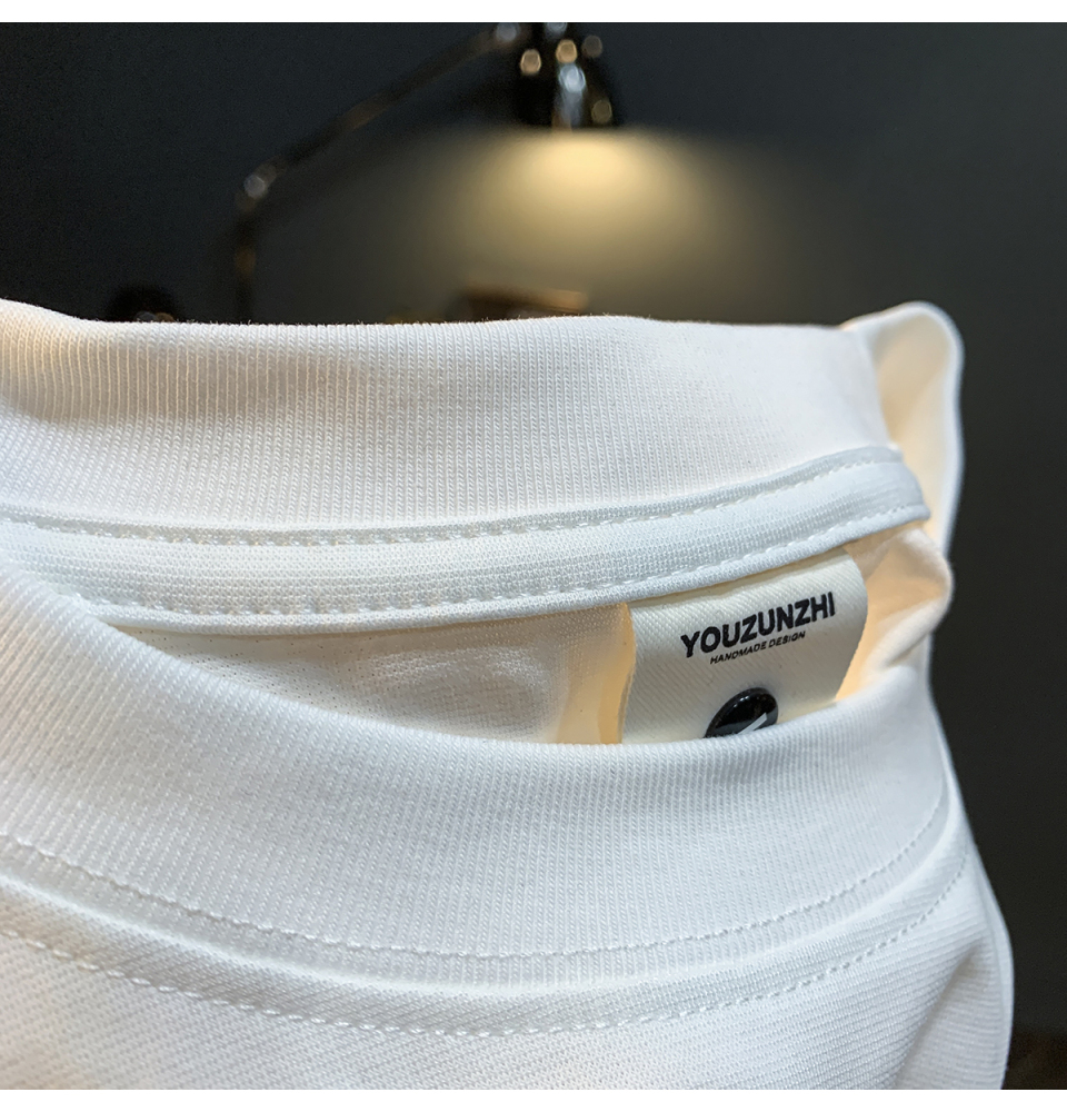 GorgeousBen  American trendy cartoon painted teddy bear embroidered short sleeved T-shirt for men's summer new trendy ins half sleeved round neck top.