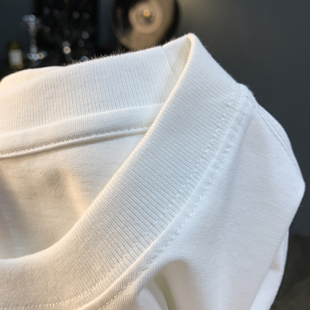 GorgeousBen Thin T-shirt men's summer trendy brand new printed half sleeved shirt, sweat absorbing and breathable round neck short sleeved shirt top.