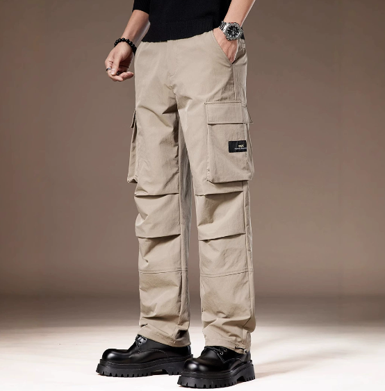 GorgeousBen  High end functional quick drying charging work pants for men's American fashion brand summer thin, multi pocket loose straight leg casual pants.