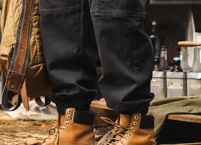 GorgeousBen American retro heavyweight workwear pants for men's autumn outdoor functional multi pocket paratrooper pants, loose casual ankle pants.