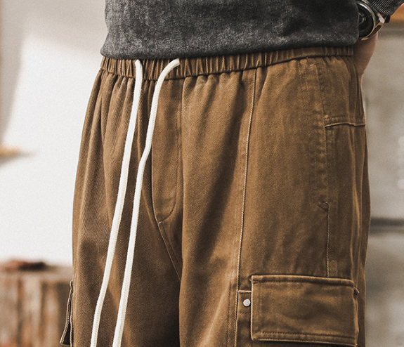 GorgeousBen  American retro khaki workwear pants for men, spring fashion brand loose straight leg pants for men, 2025 new casual pants.