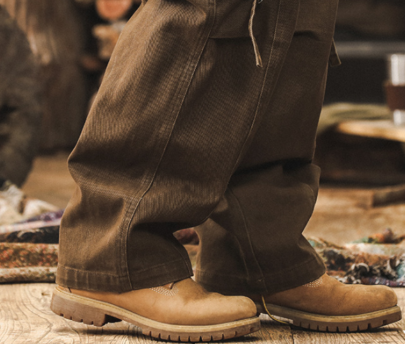 GorgeousBen  American retro khaki workwear pants for men, spring fashion brand loose straight leg pants for men, 2025 new casual pants.