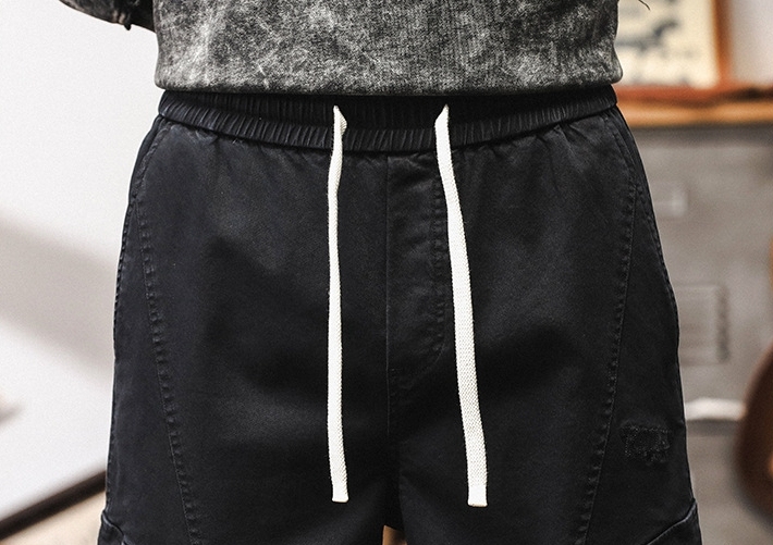 GorgeousBen American retro outdoor work pants men's autumn trendy brand multi pocket loose ankle casual pants men's black pants.