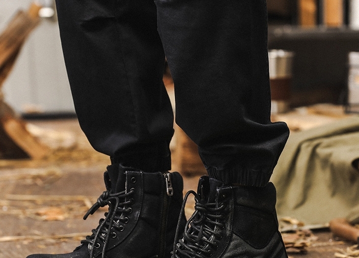 GorgeousBen American retro outdoor work pants men's autumn trendy brand multi pocket loose ankle casual pants men's black pants.