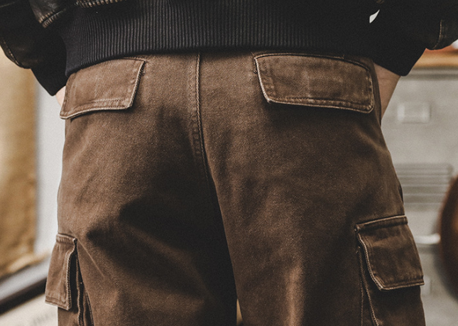 GorgeousBen American retro work pants men's autumn trendy brand multi pocket loose oversized embroidered pants men's style.