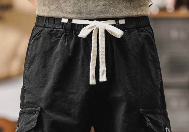 GorgeousBen American style retro work pants, new men's leg binding pants, spring and autumn loose straight leg casual pants for men.
