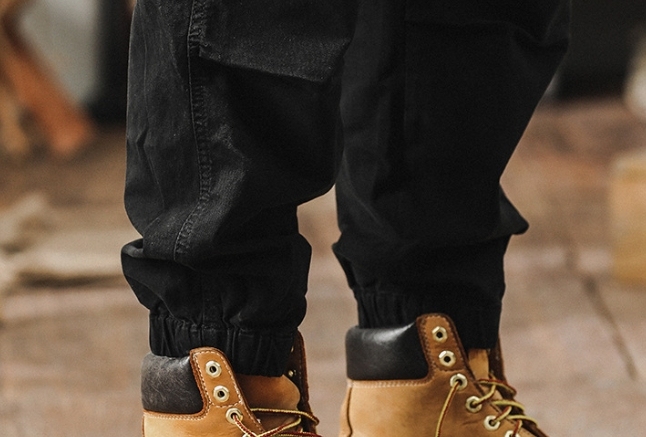 GorgeousBen American style retro work pants, new men's leg binding pants, spring and autumn loose straight leg casual pants for men.