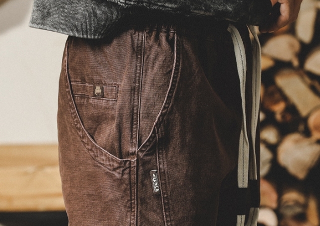 GorgeousBen American heavy-duty retro workwear pants for men, autumn loose straight leg 2024 men's casual pants, leg tied pants.
