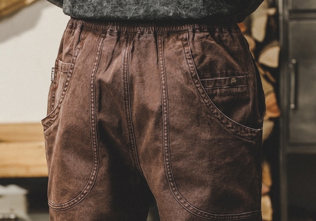 GorgeousBen American heavy-duty retro workwear pants for men, autumn loose straight leg 2024 men's casual pants, leg tied pants.
