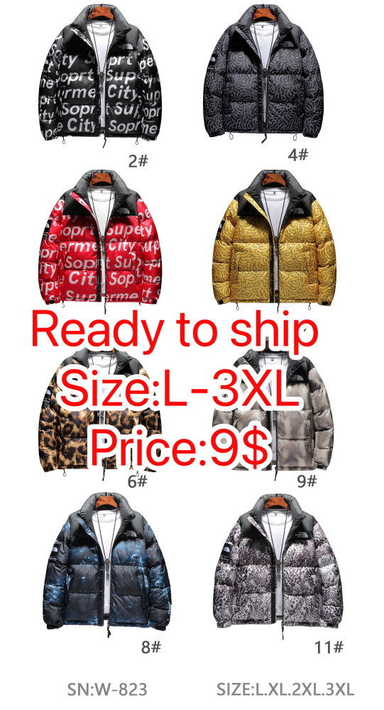 Stocks & ready to ship-Men's imitation down cotton jacket.