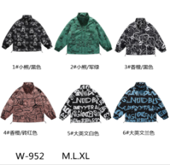 1 # Little Bear/Black 2 # Little Bear/Army Green 3 # Orange/Black 4 # Orange/Brick Red 5 # Big English White 6 # Large English Blue