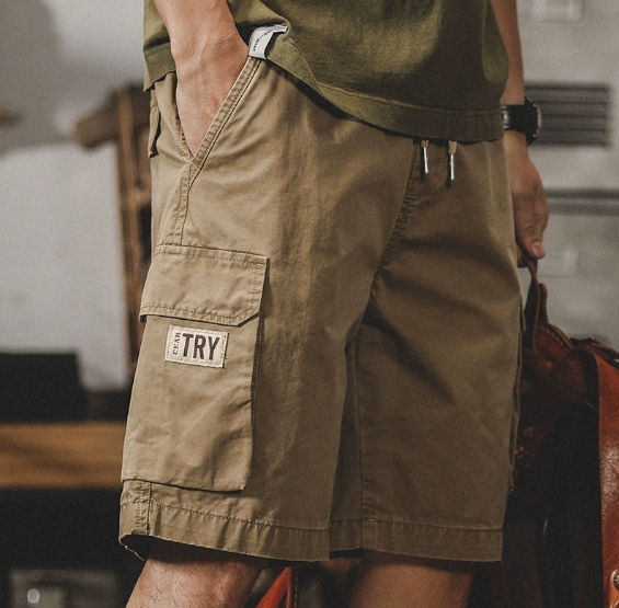 GorgeousBen American retro classic workwear pants men's loose casual shorts summer ins outdoor five quarter pants trend.