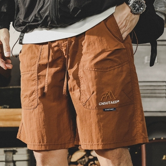 GorgeousBen Mountain style outdoor workwear shorts men's summer 2025 new loose American style trendy brand quick drying five quarter pants men.