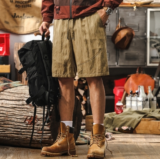GorgeousBen Skin friendly and smooth Lyocell Tencel wrinkle resistant linen sports shorts men's summer loose thin cropped pants.