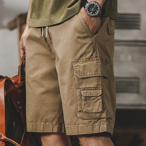 GorgeousBen American retro classic workwear pants men's loose casual shorts summer ins outdoor five quarter pants trend.