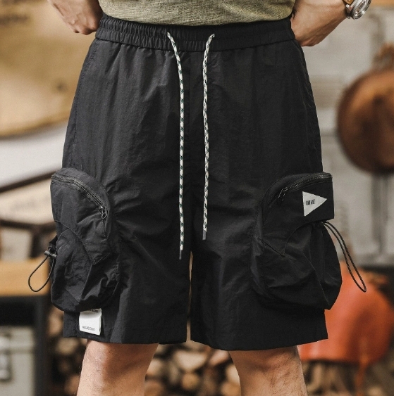 GorgeousBen American style cool waterproof work pants for men, summer loose oversized casual pants for men, outdoor functional quick drying five quarter pants